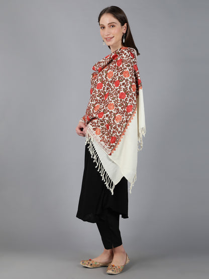 Off White Indian Kashmiri Shawl