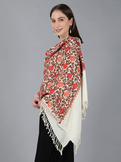 Off White Indian Kashmiri Shawl