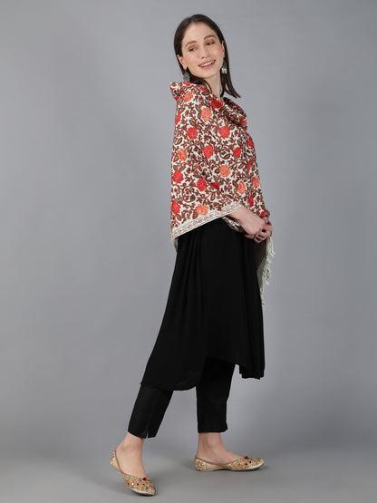 Off White Indian Kashmiri Shawl