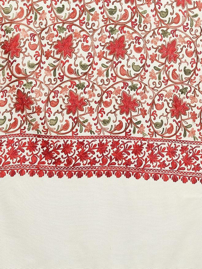 Off White Indian Kashmiri Shawl